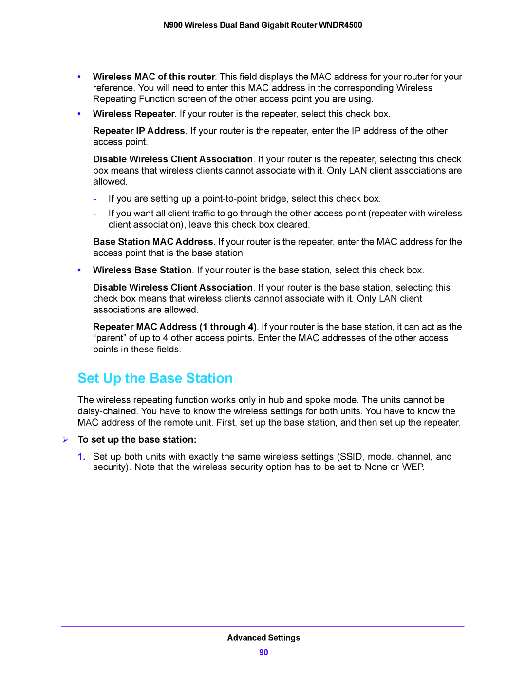 NETGEAR WNDR4500 user manual Set Up the Base Station,  To set up the base station 