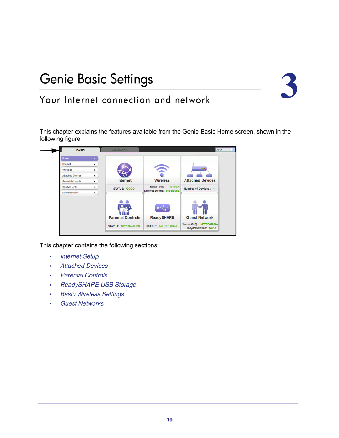 NETGEAR WNDR4500 user manual Genie Basic Settings 