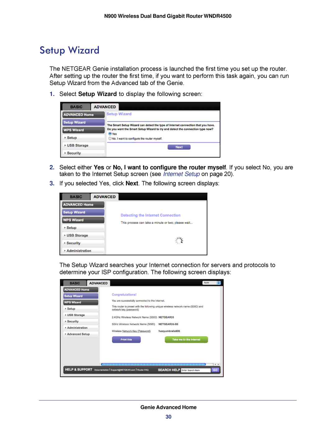 NETGEAR WNDR4500 user manual Setup Wizard 