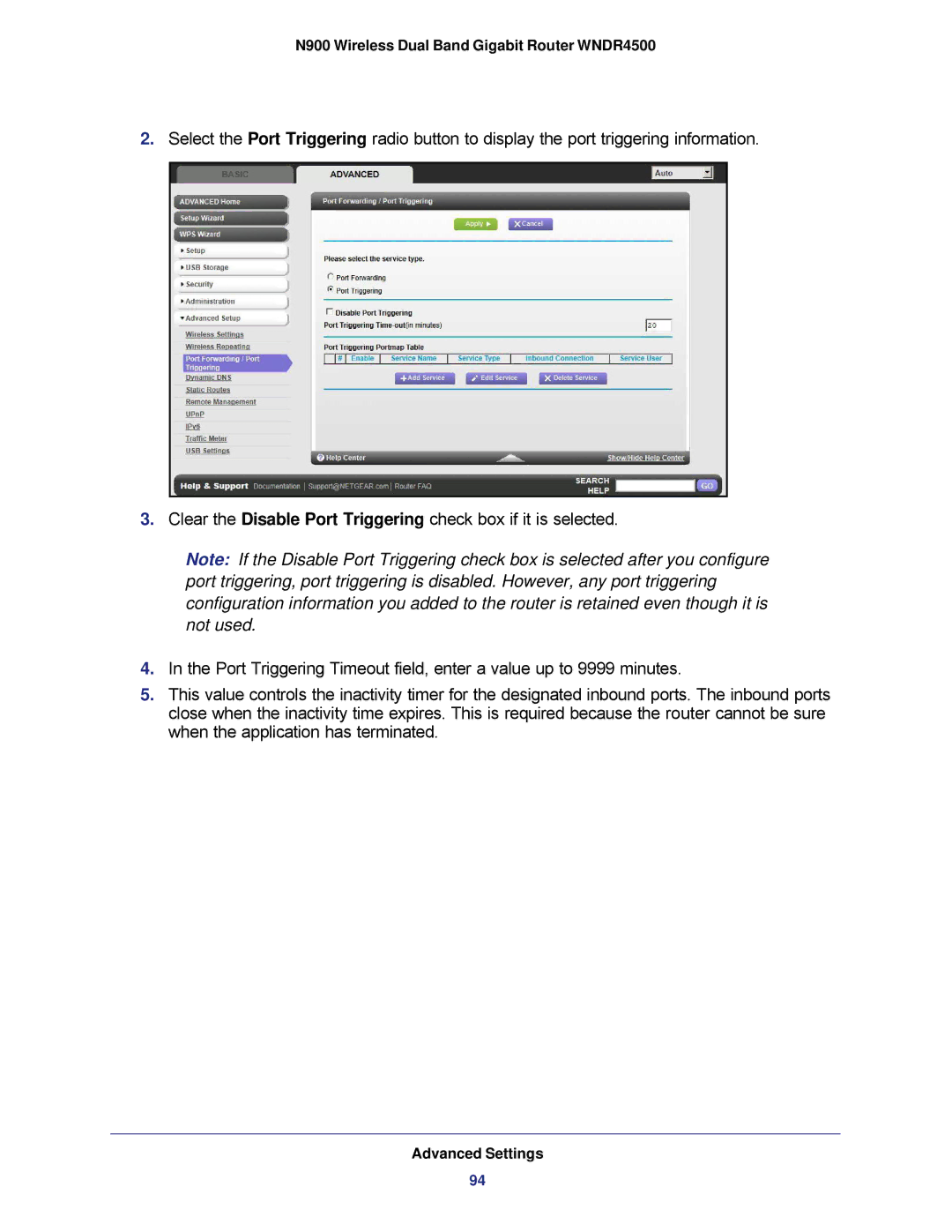 NETGEAR user manual N900 Wireless Dual Band Gigabit Router WNDR4500 