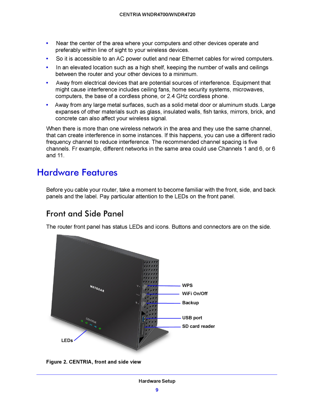 NETGEAR WNDR4720, WNDR4700 user manual Hardware Features, Front and Side Panel 