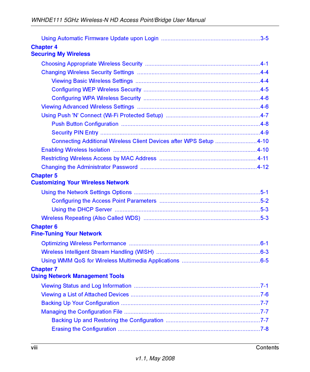 NETGEAR WNHDE111 5GHz user manual Chapter Securing My Wireless 