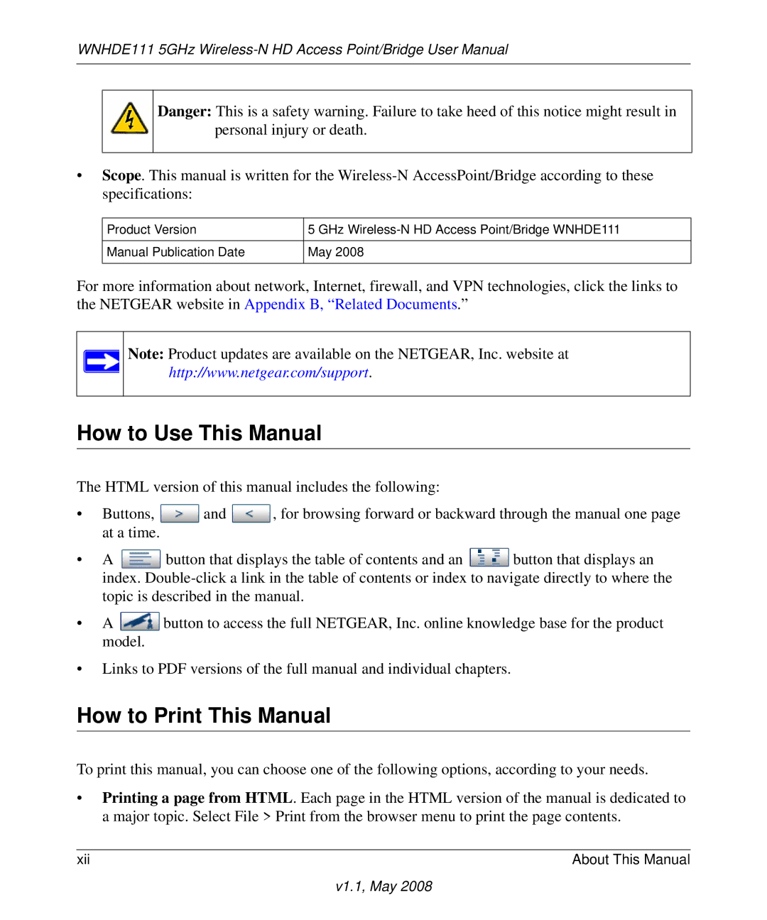 NETGEAR WNHDE111 user manual How to Use This Manual, How to Print This Manual 