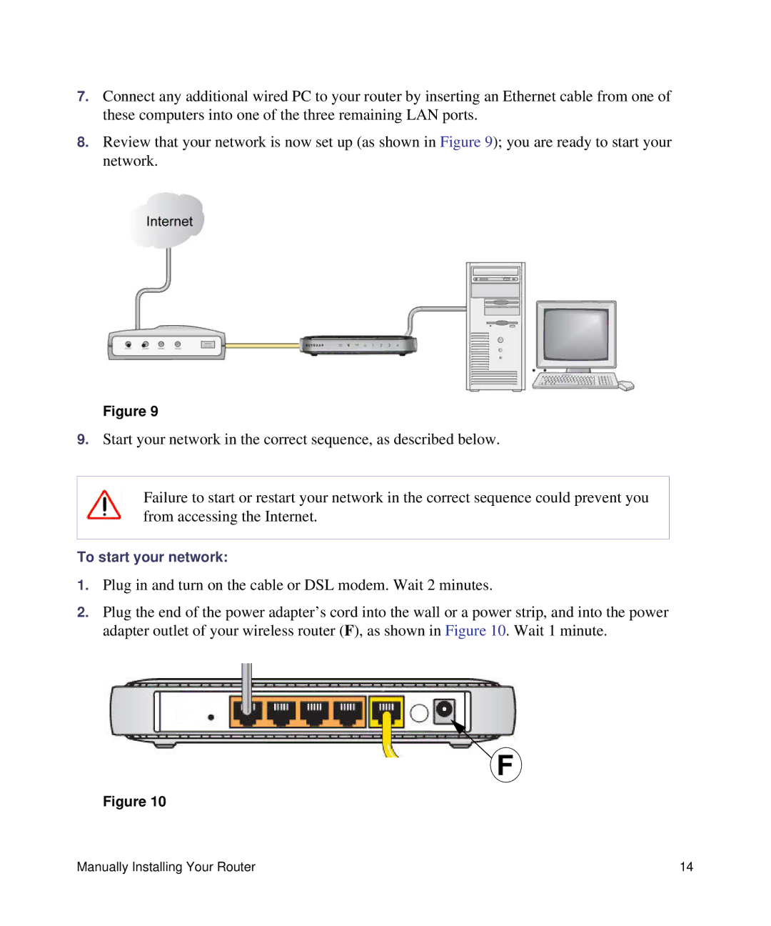 NETGEAR WNR1000, N150 manual To start your network 