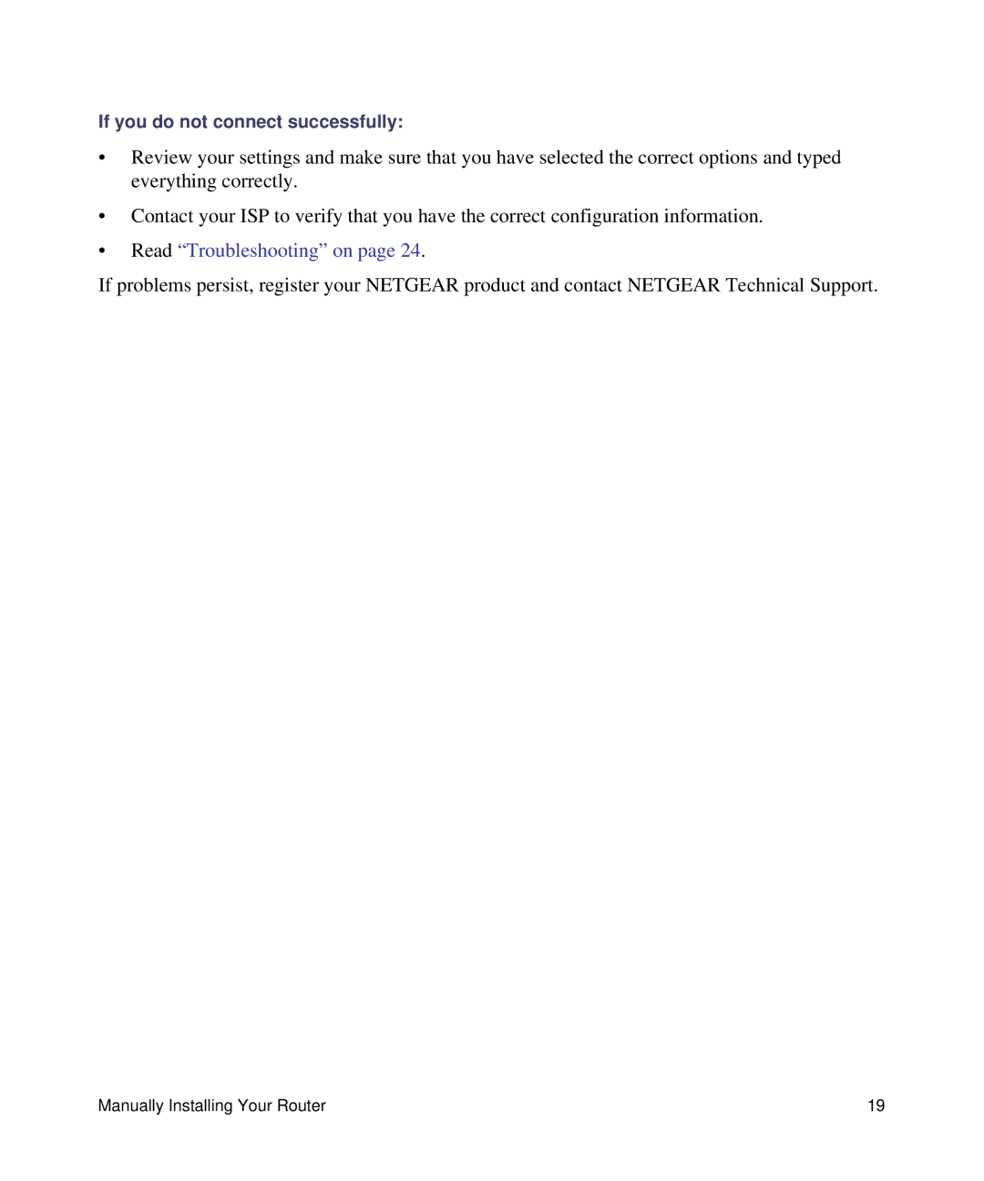 NETGEAR N150, WNR1000 manual Read Troubleshooting on 