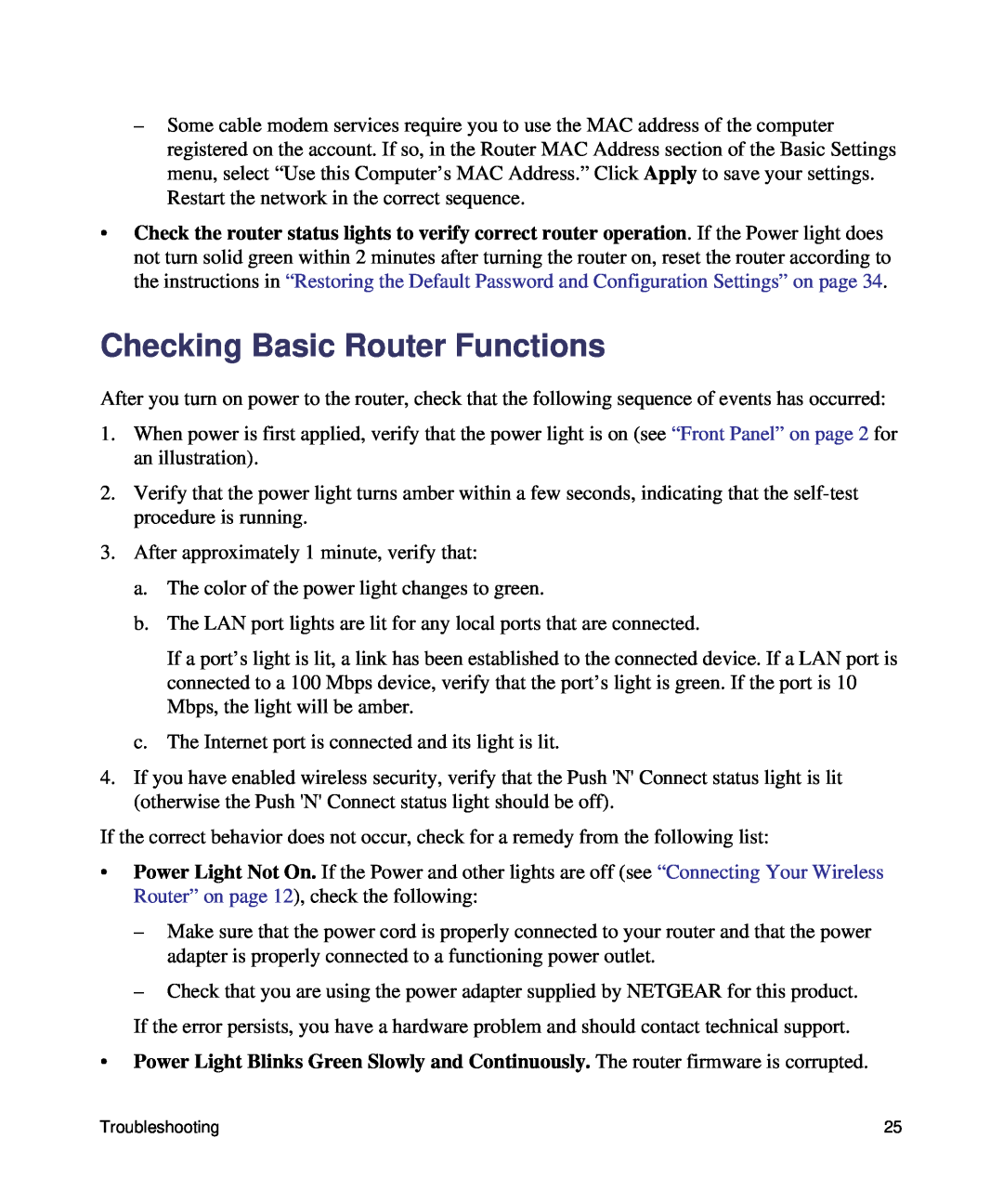 NETGEAR WNR1000, N150 manual Checking Basic Router Functions 