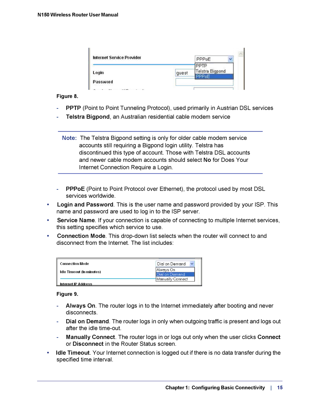 NETGEAR WNR1000v3h2 manual Configuring Basic Connectivity 