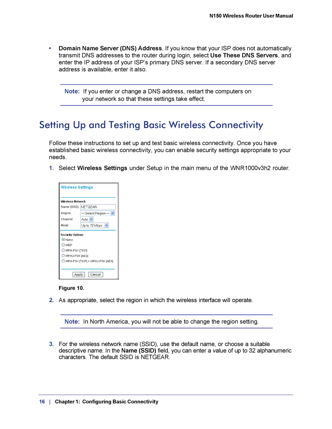 NETGEAR WNR1000v3h2 manual Setting Up and Testing Basic Wireless Connectivity 