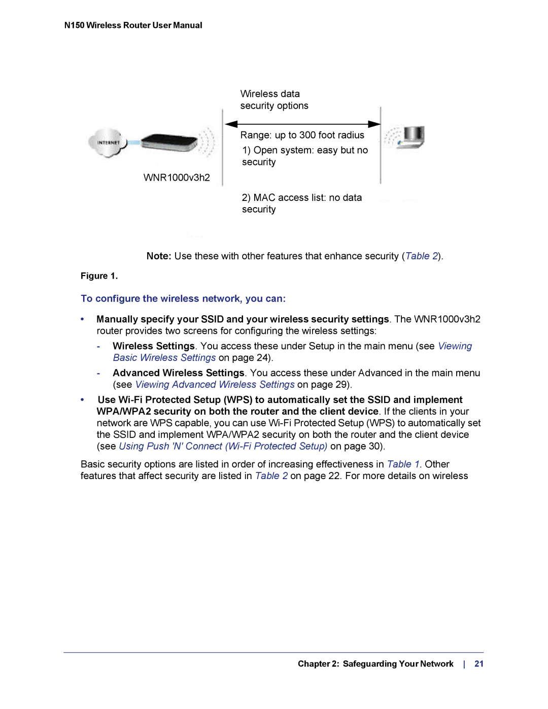 NETGEAR WNR1000v3h2 manual To configure the wireless network, you can 