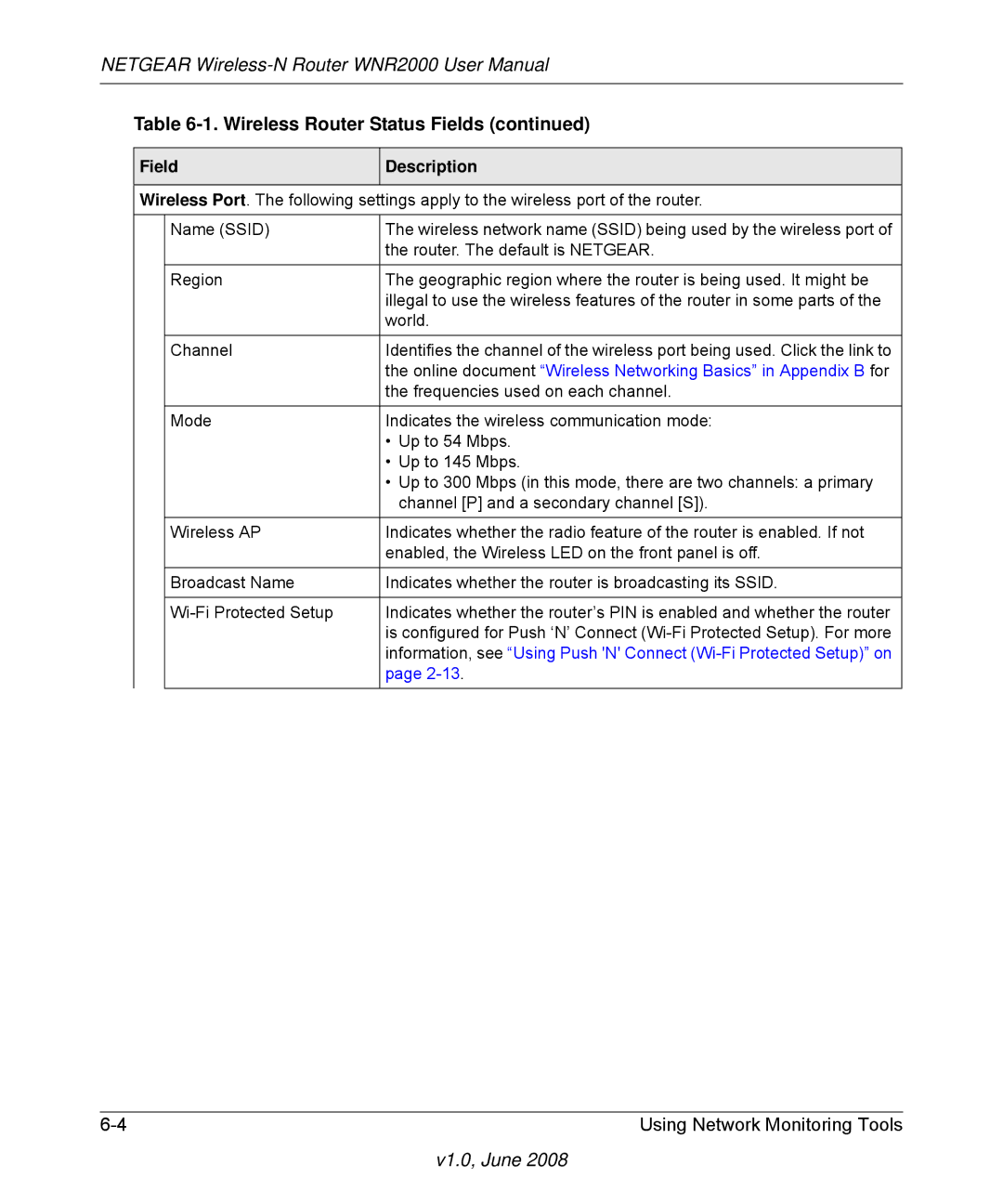 NETGEAR WNR2000-100NAS user manual Router. The default is Netgear 