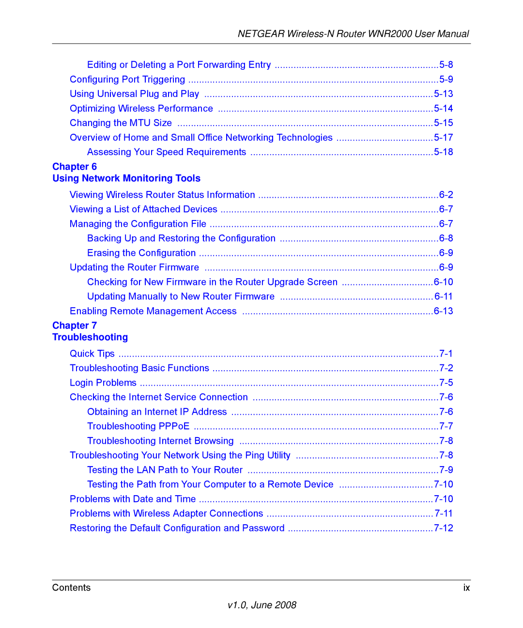 NETGEAR WNR2000-100NAS user manual Chapter Using Network Monitoring Tools 