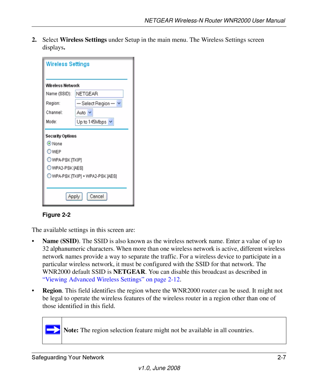 NETGEAR WNR2000-100NAS user manual V1.0, June 