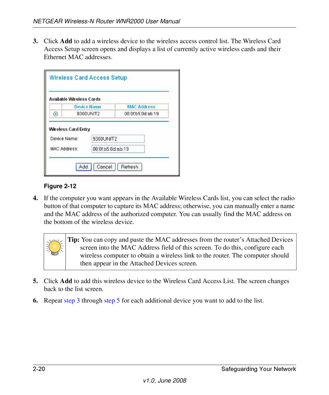 NETGEAR WNR2000-100NAS user manual V1.0, June 