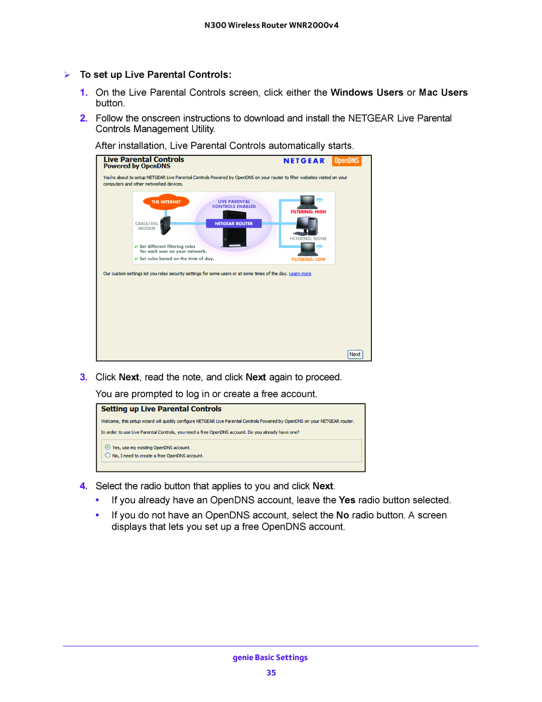 NETGEAR WNR2000-100FSS user manual  To set up Live Parental Controls 