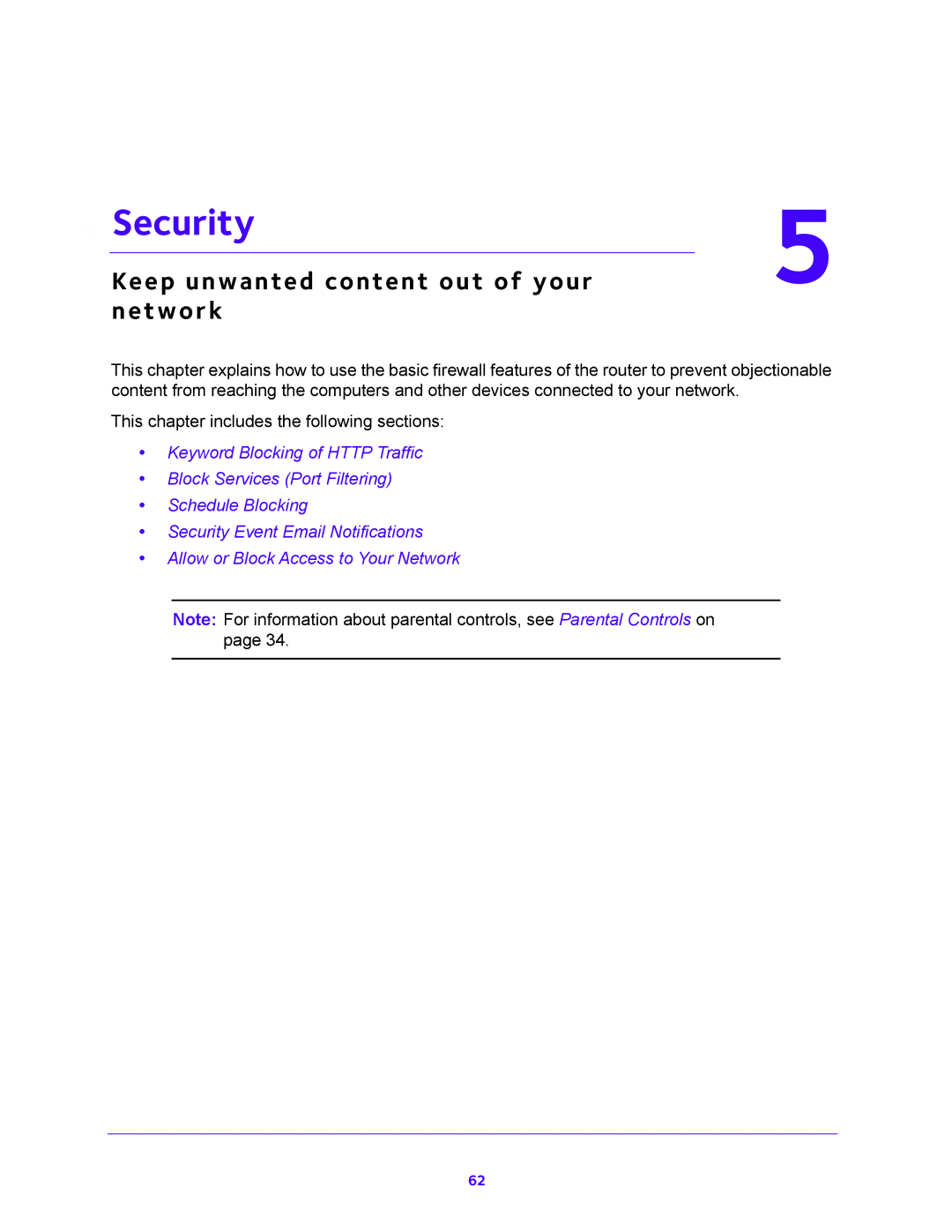 NETGEAR WNR2000-100FSS user manual Security, Keep unwanted content out of your 