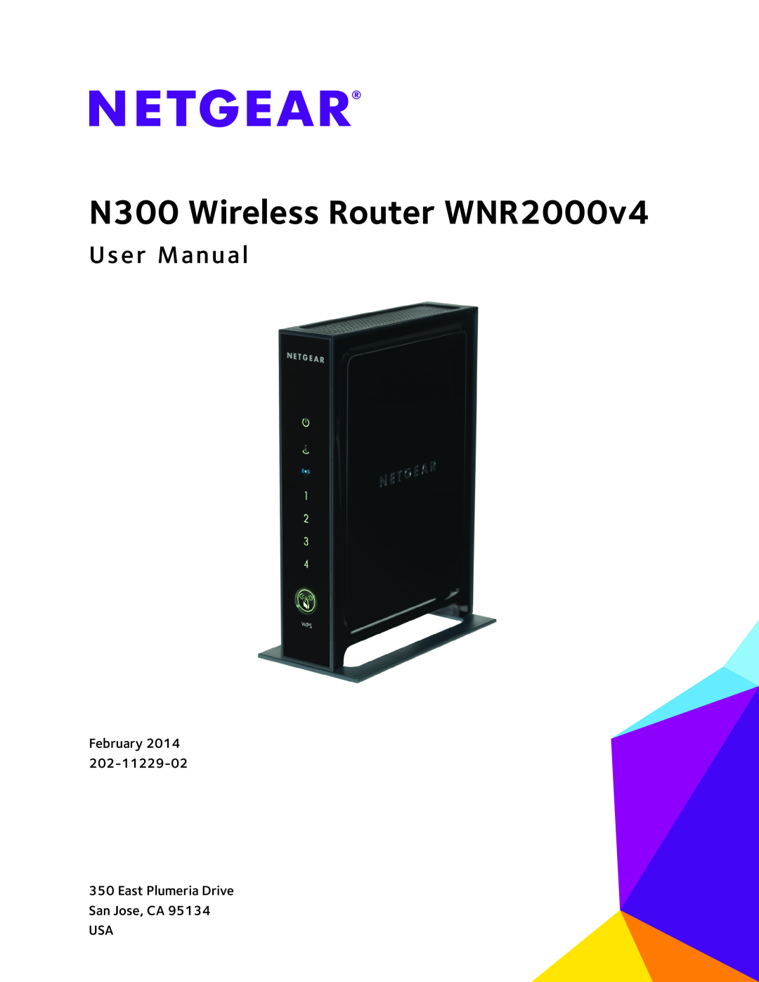 NETGEAR WNR2000-100FSS user manual N300 Wireless Router WNR2000v4 