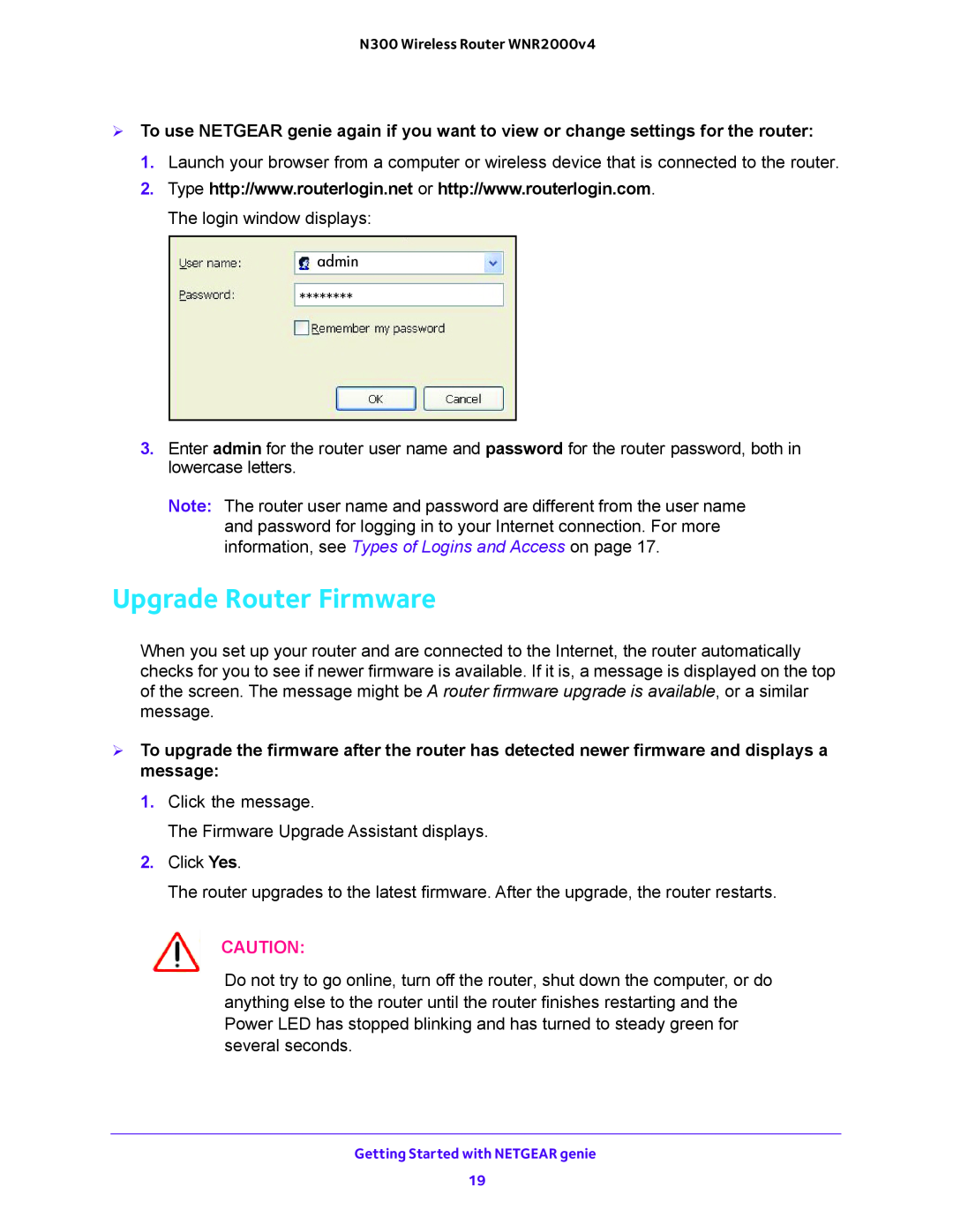 NETGEAR WNR2000-100FSS user manual Upgrade Router Firmware 