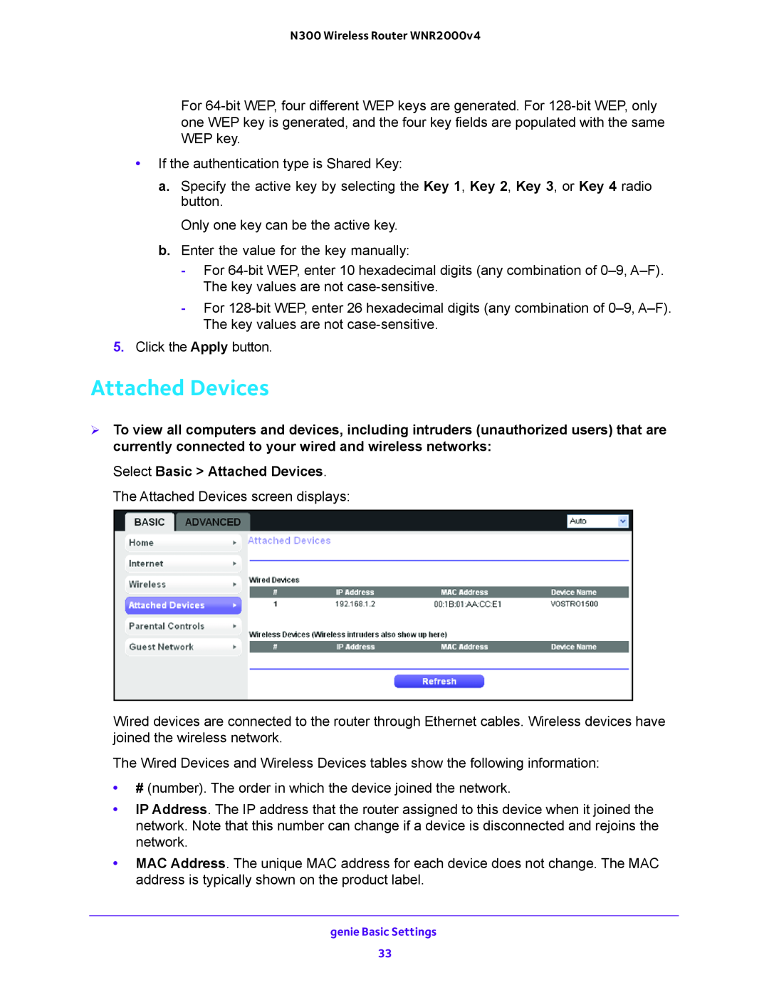 NETGEAR WNR2000-100FSS user manual Attached Devices 