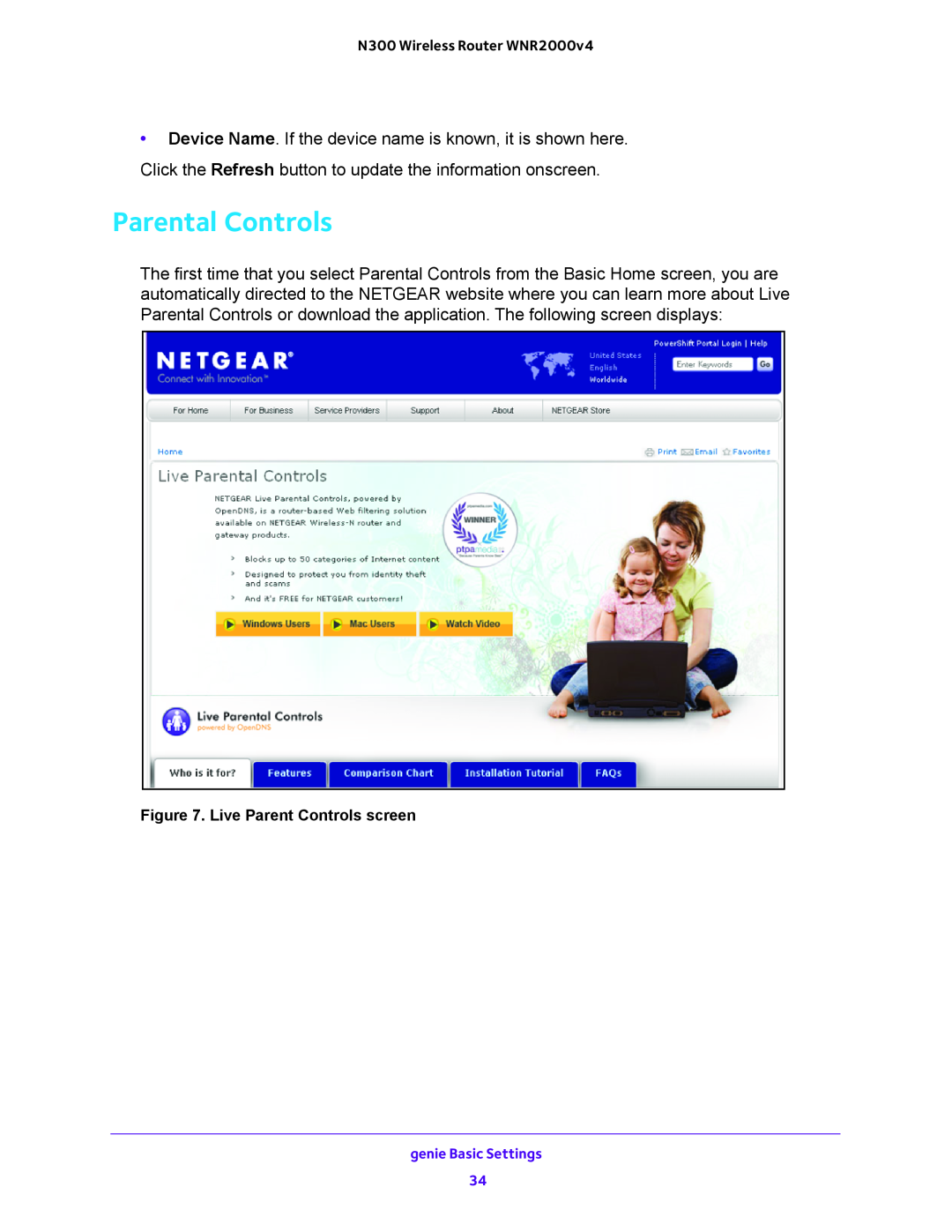 NETGEAR WNR2000-100FSS user manual Parental Controls 