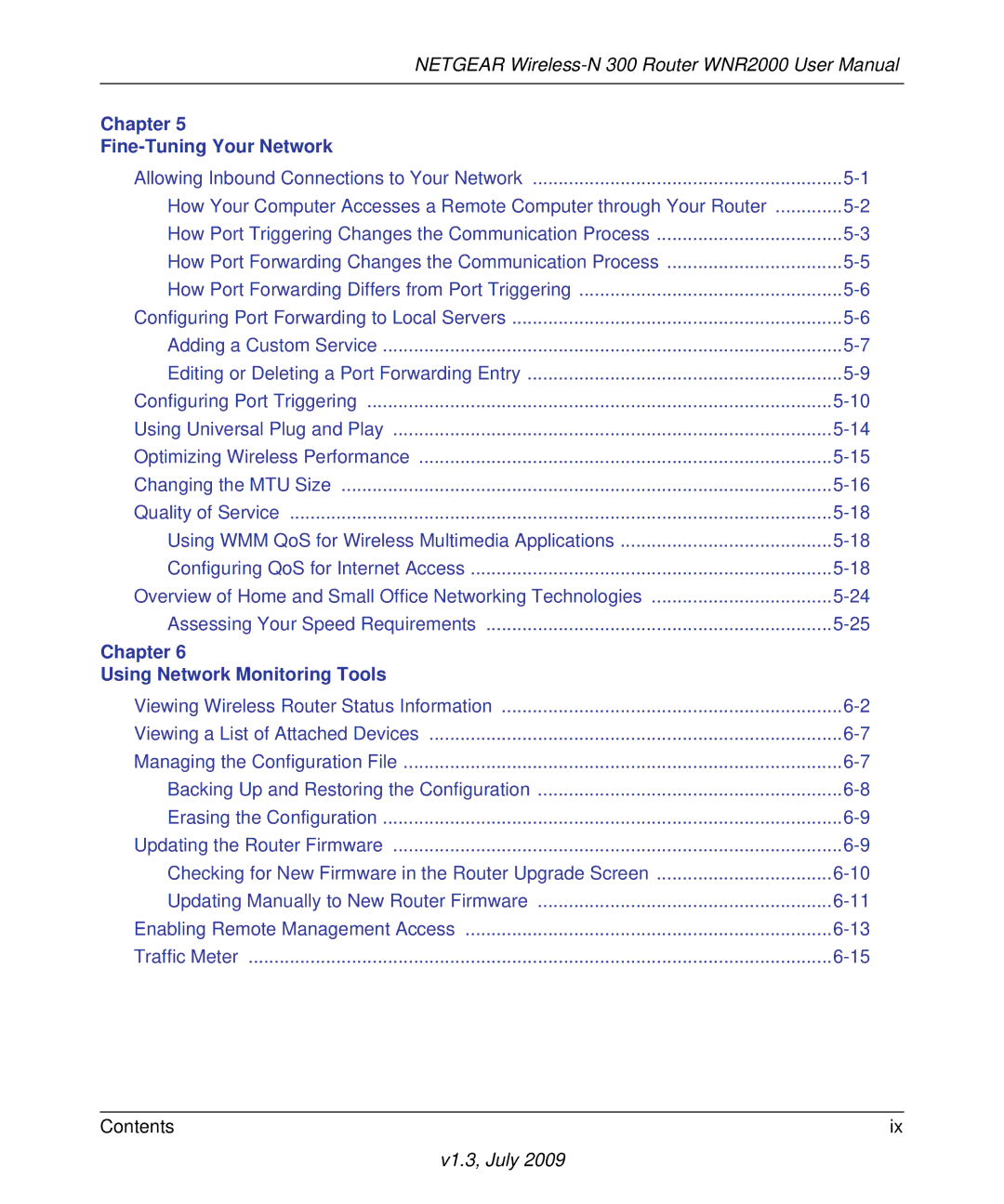 NETGEAR WNR2000 manual Chapter Fine-Tuning Your Network 