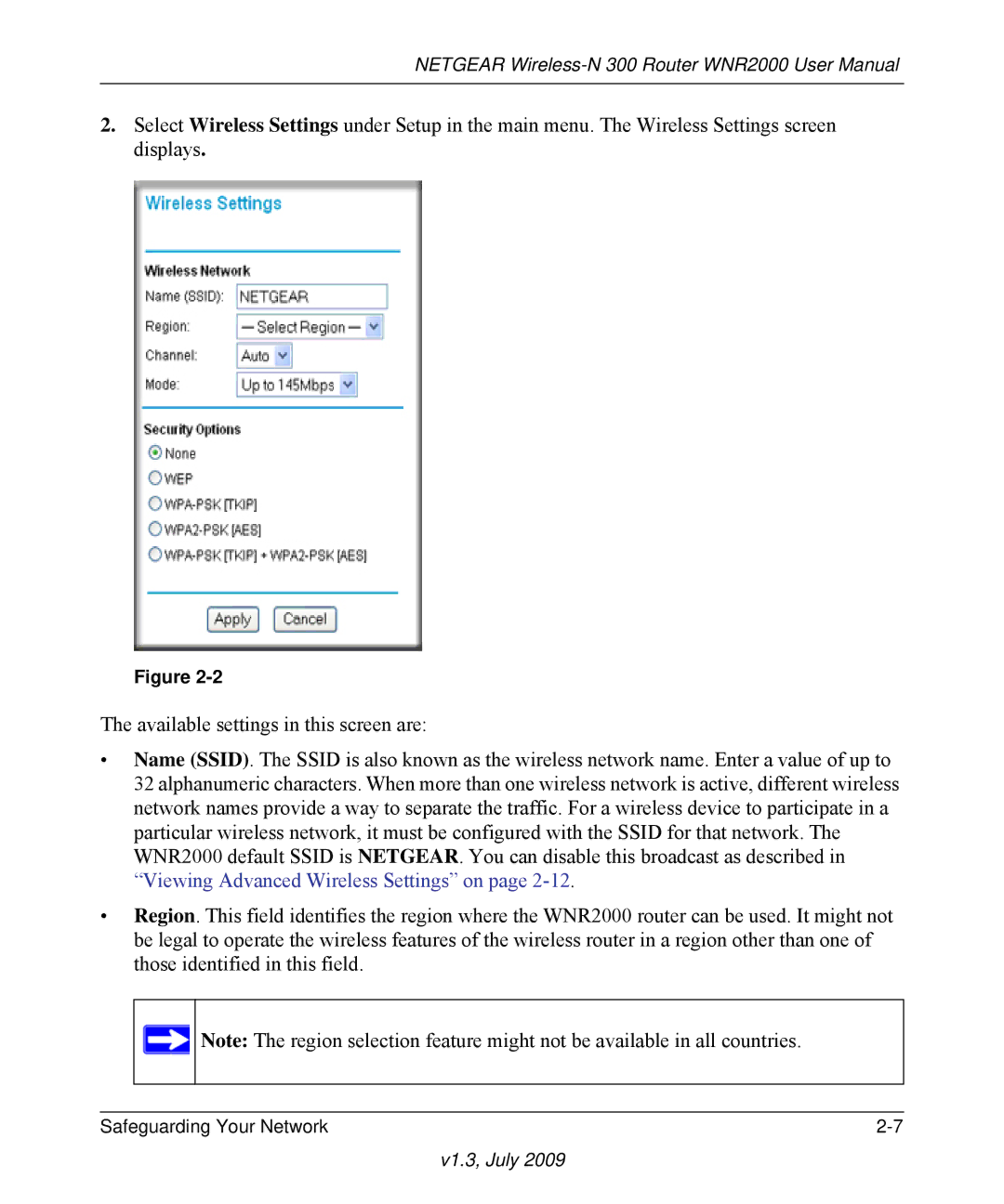 NETGEAR WNR2000 manual V1.3, July 