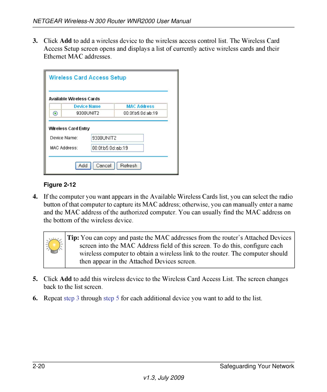 NETGEAR WNR2000 manual V1.3, July 