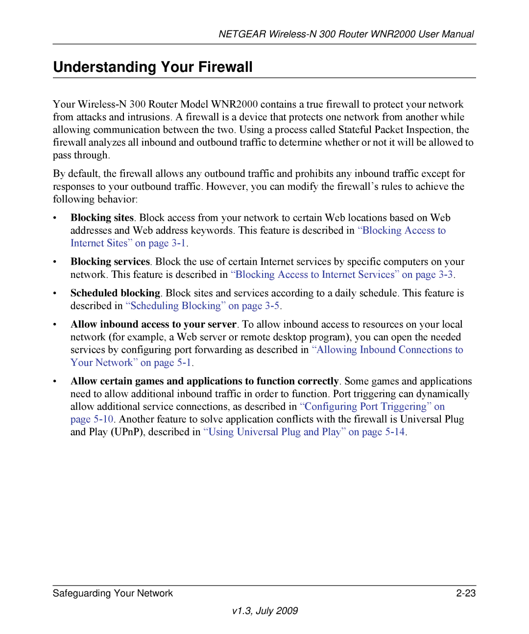 NETGEAR WNR2000 manual Understanding Your Firewall 