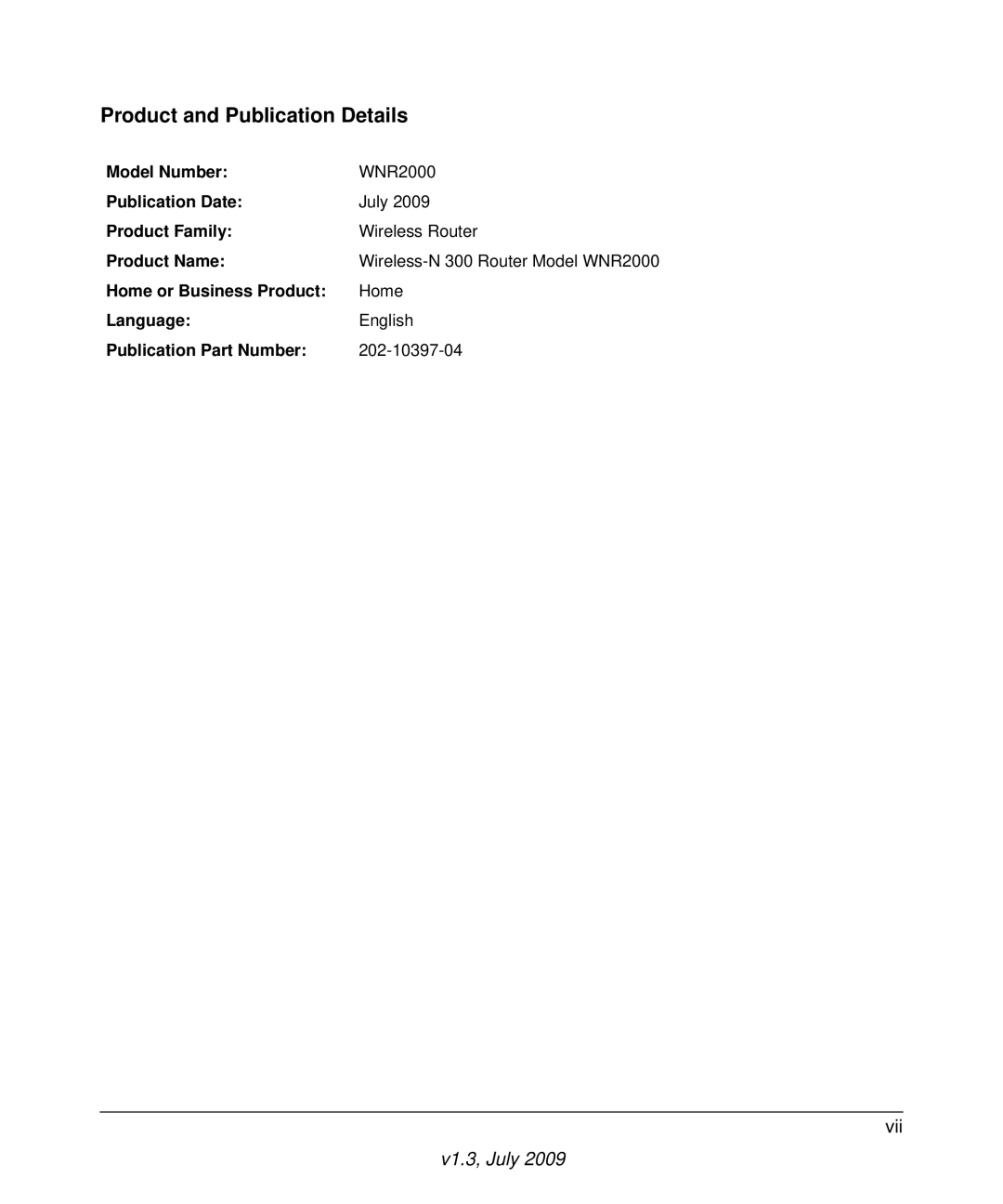 NETGEAR WNR2000 manual Product and Publication Details 