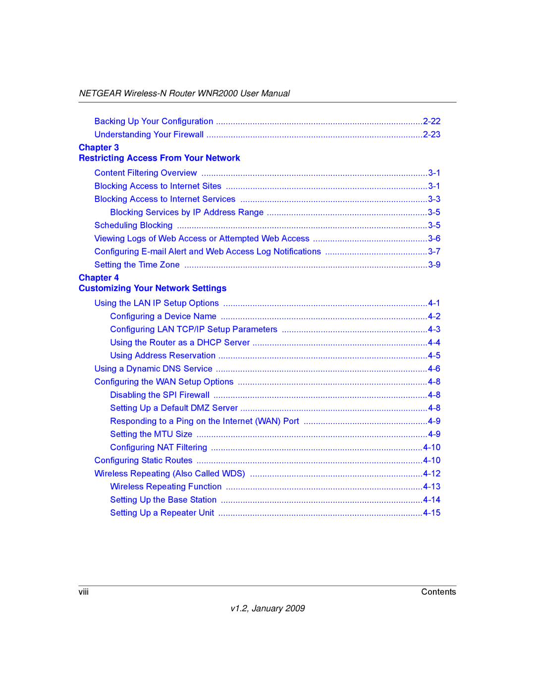 NETGEAR WNR2000 user manual Chapter Restricting Access From Your Network 