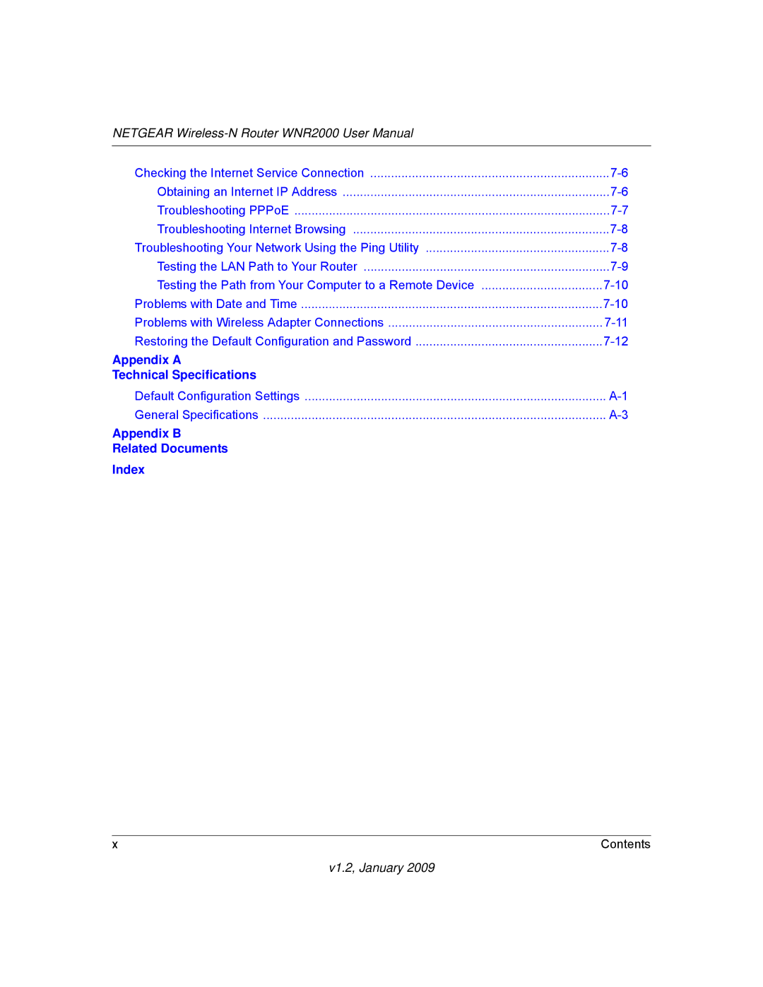 NETGEAR WNR2000 user manual Appendix a Technical Specifications 