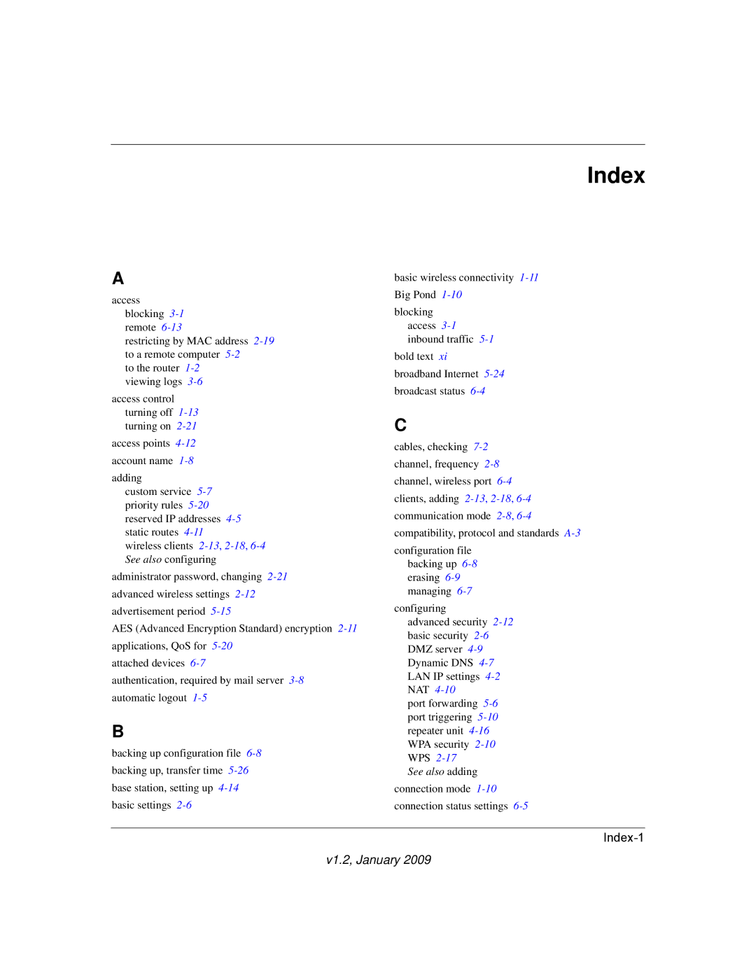 NETGEAR WNR2000 user manual Index 