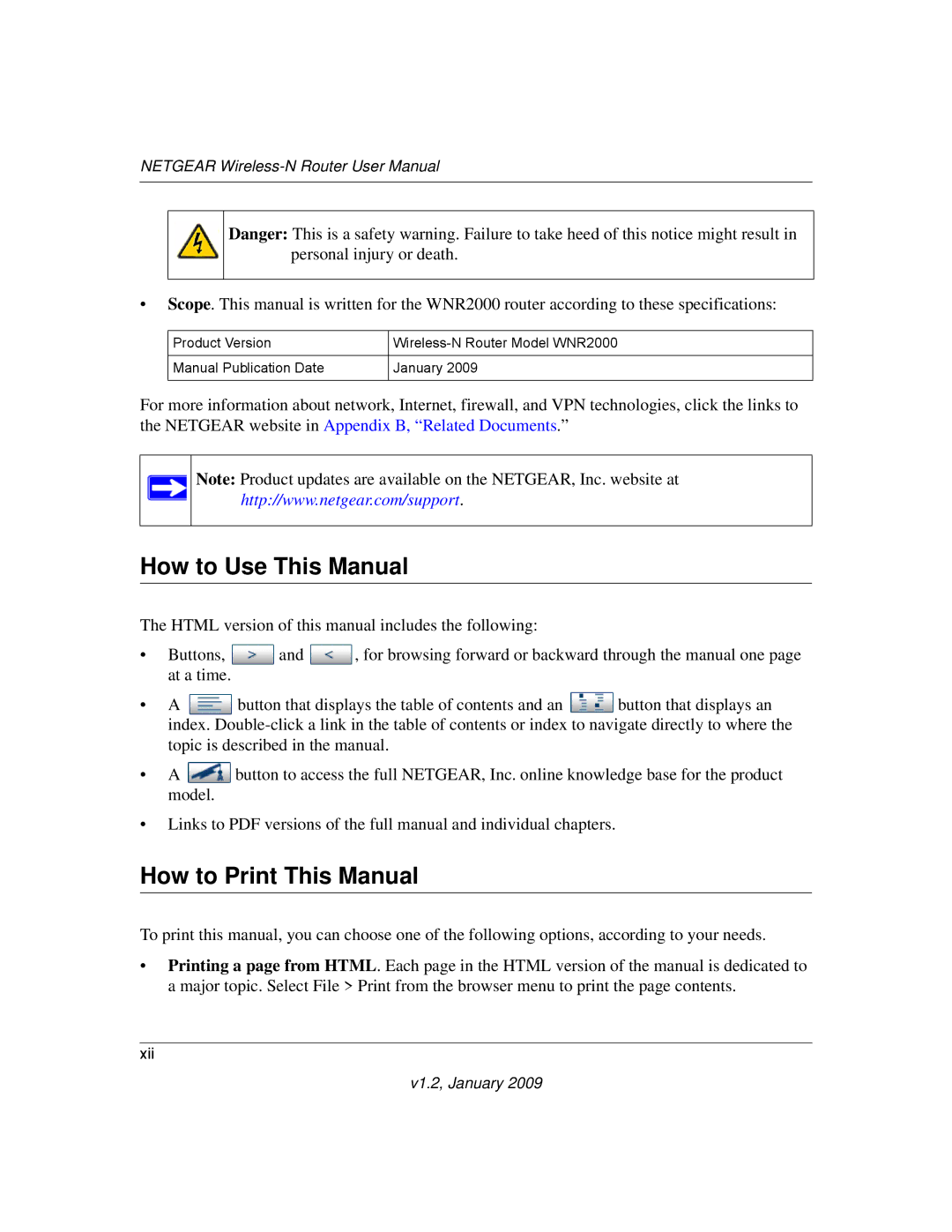 NETGEAR WNR2000 user manual How to Use This Manual, How to Print This Manual 