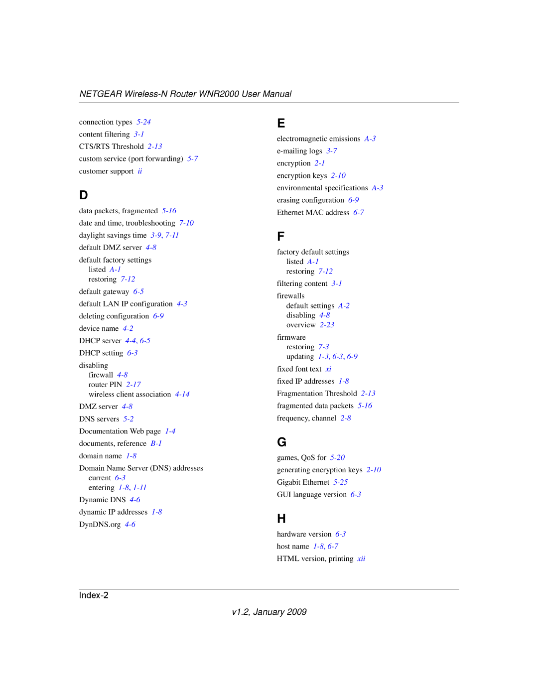 NETGEAR WNR2000 user manual Index-2 