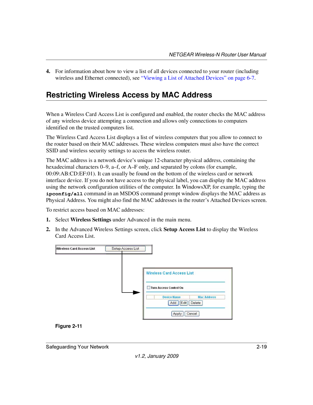 NETGEAR WNR2000 user manual Restricting Wireless Access by MAC Address 