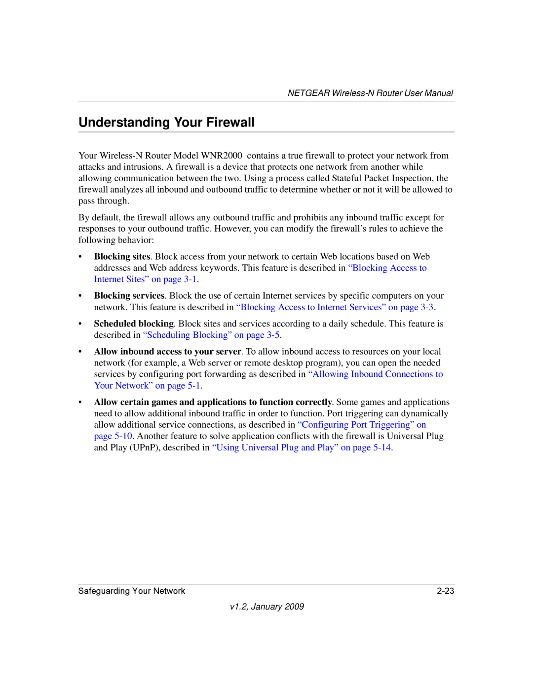 NETGEAR WNR2000 user manual Understanding Your Firewall 