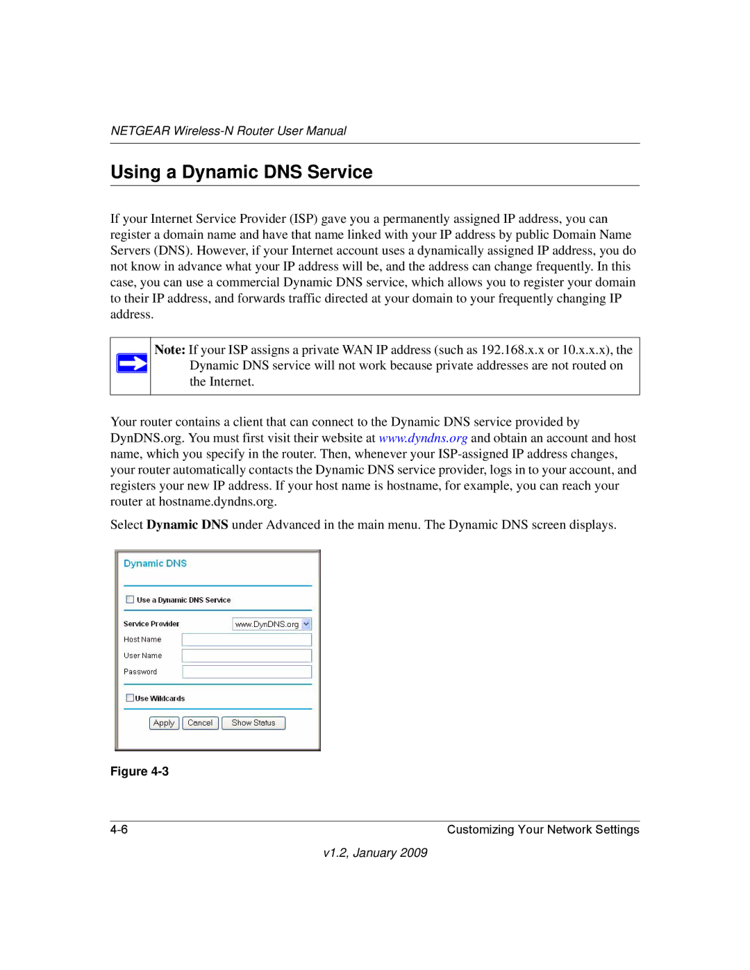 NETGEAR WNR2000 user manual Using a Dynamic DNS Service 