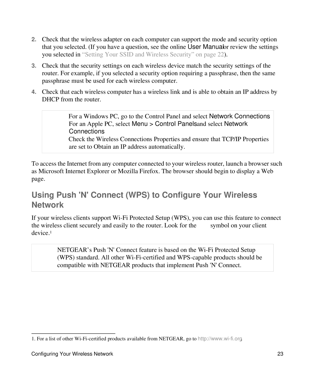 NETGEAR WNR2000V3 manual Using Push N Connect WPS to Configure Your Wireless Network 