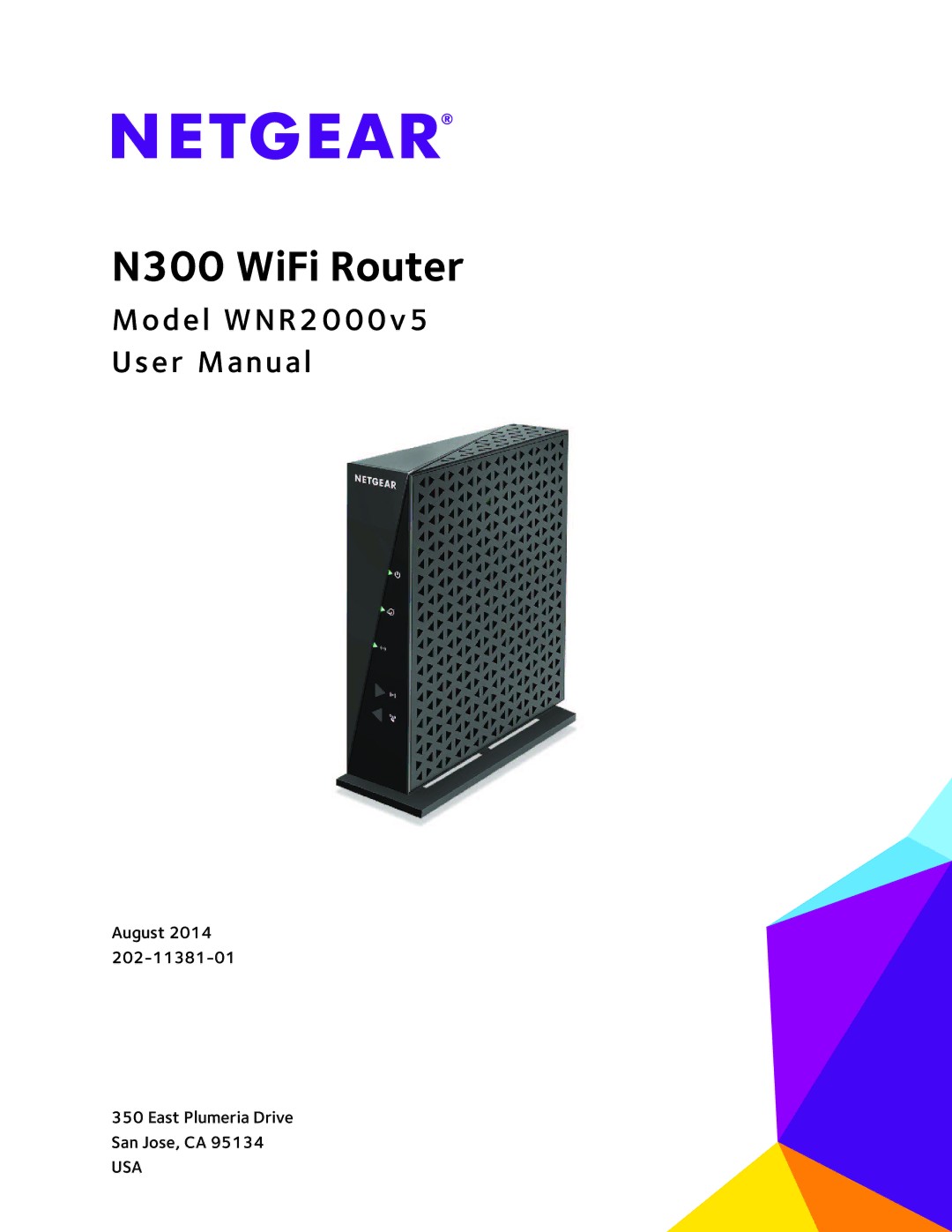 NETGEAR WNR2000v5 user manual N300 WiFi Router 