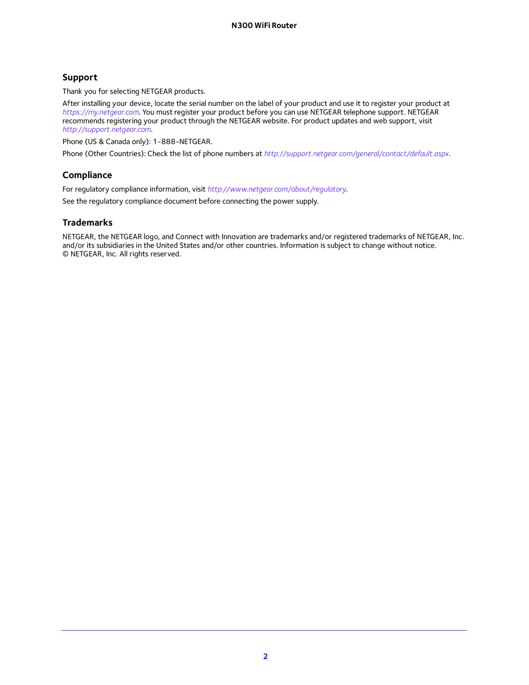 NETGEAR WNR2000v5 user manual Support, Compliance, Trademarks 