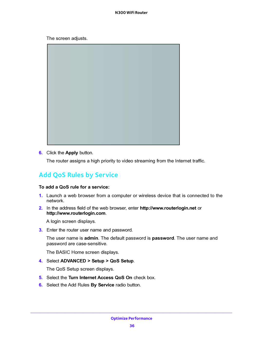 NETGEAR WNR2000v5 user manual Add QoS Rules by Service,  To add a QoS rule for a service 