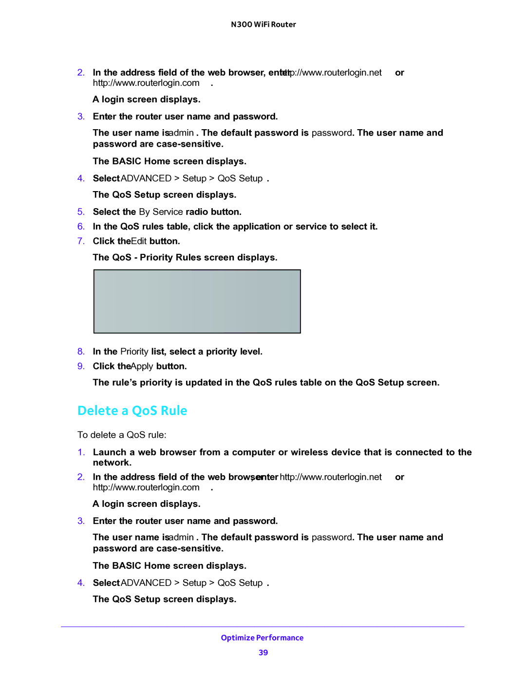 NETGEAR WNR2000v5 user manual Delete a QoS Rule,  To delete a QoS rule 