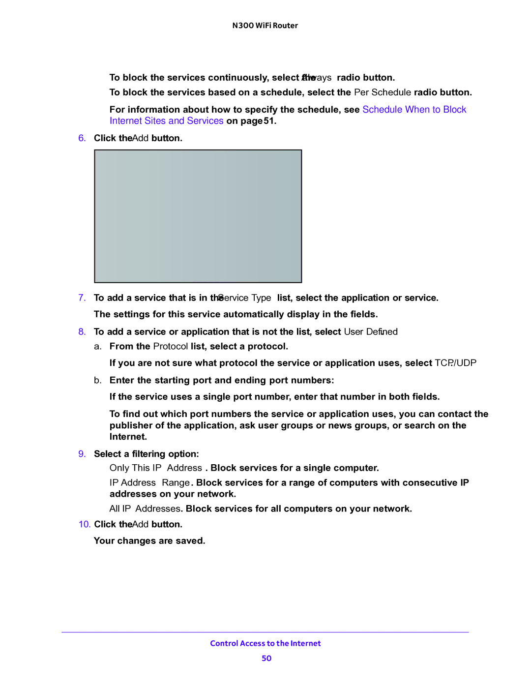 NETGEAR WNR2000v5 user manual Control Access to the Internet 