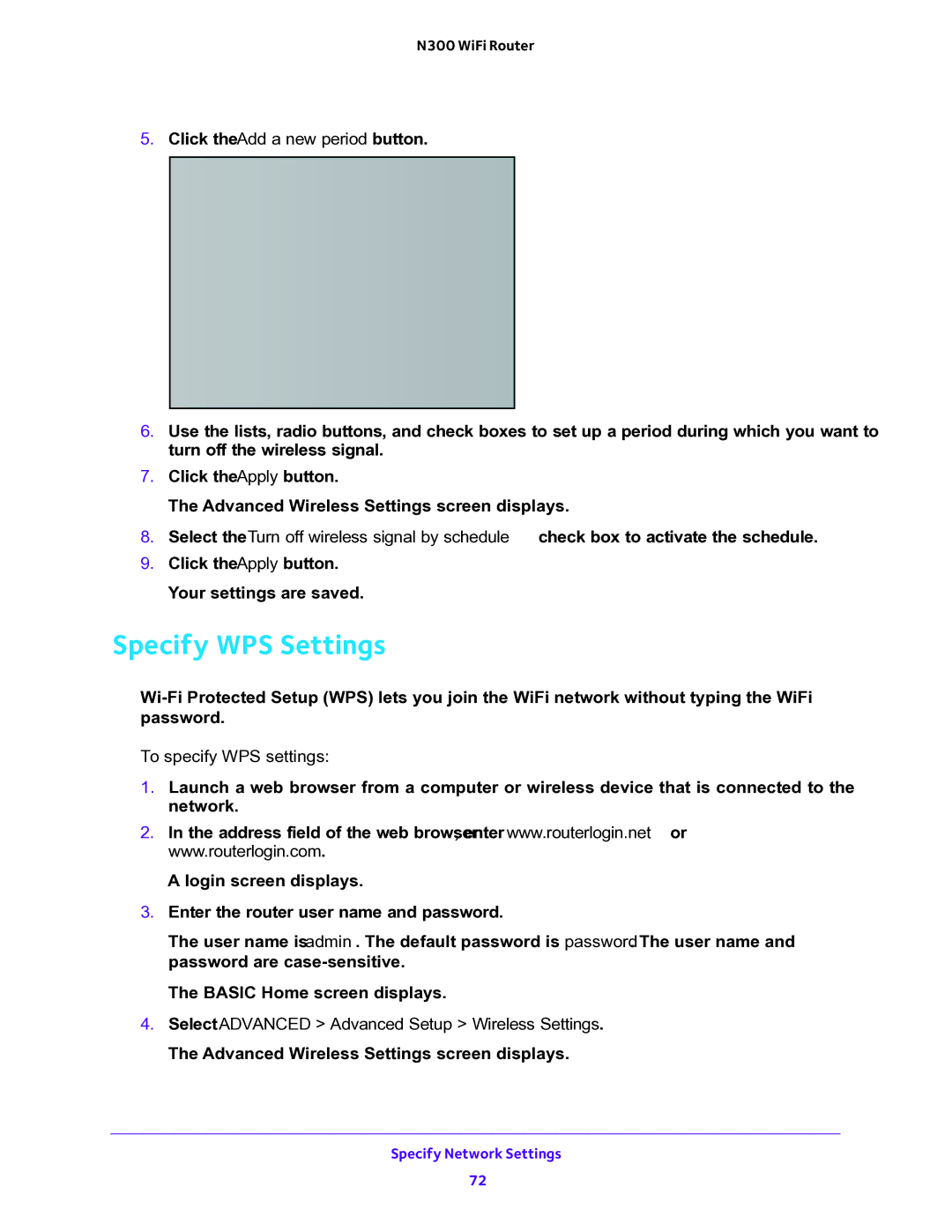 NETGEAR WNR2000v5 user manual Specify WPS Settings,  To specify WPS settings 