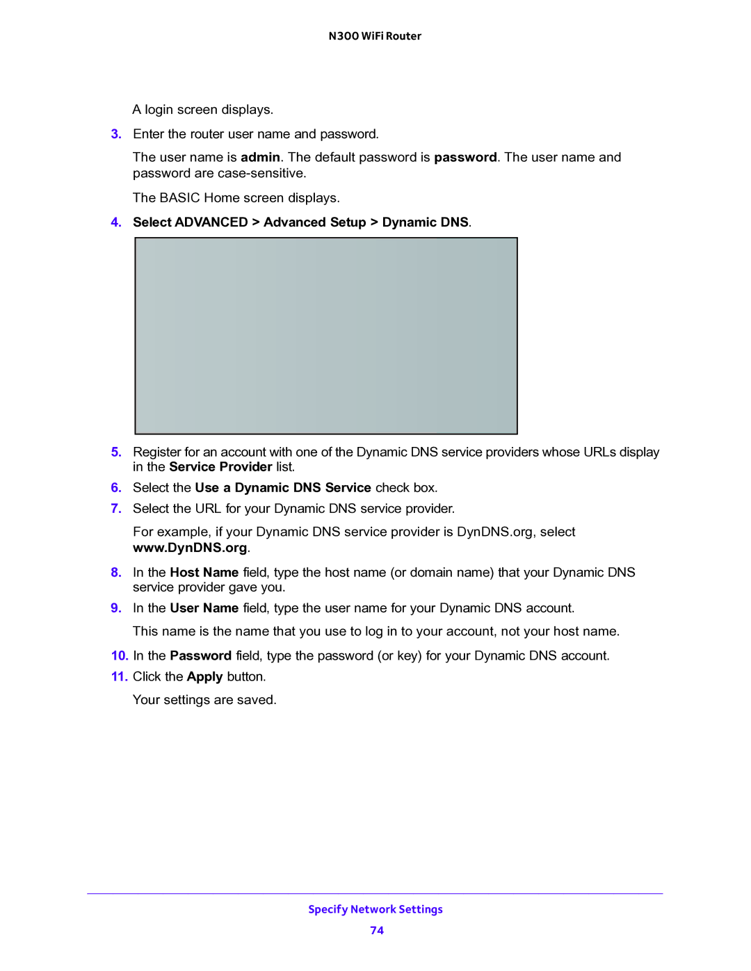 NETGEAR WNR2000v5 user manual Select Advanced Advanced Setup Dynamic DNS, Select the Use a Dynamic DNS Service check box 