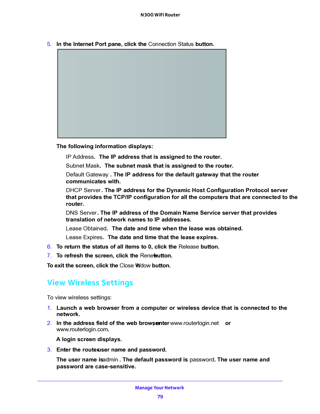 NETGEAR WNR2000v5 user manual View Wireless Settings,  To view wireless settings 