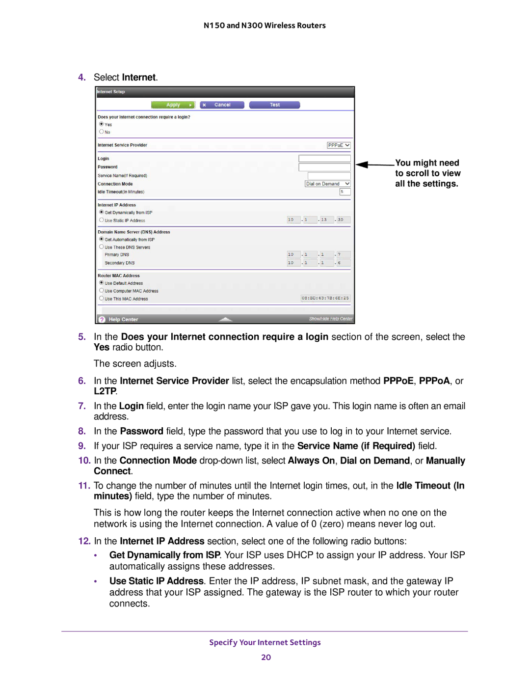 NETGEAR JNR1010V2, WNR2020, WNR618, WNR614, JWNR2010v5, JWNR2000v5 user manual Select Internet 