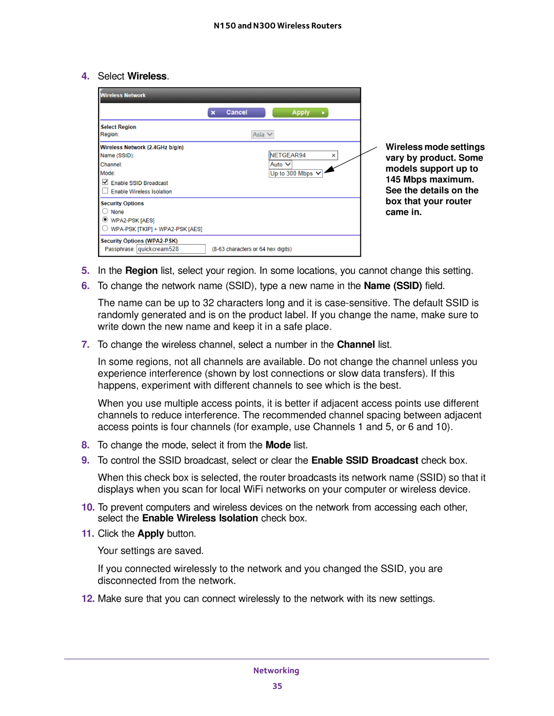 NETGEAR WNR2020, WNR618, WNR614, JWNR2010v5, JWNR2000v5, JNR1010V2 user manual Select Wireless 