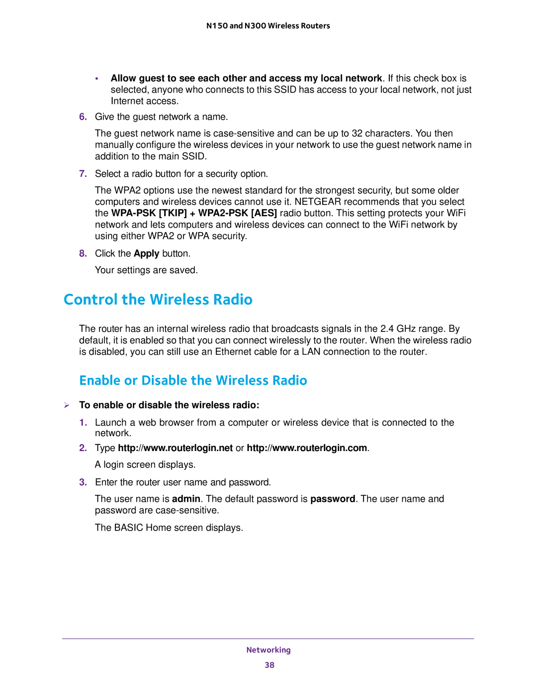 NETGEAR WNR2020, WNR618, WNR614, JWNR2010v5, JWNR2000v5 Control the Wireless Radio, Enable or Disable the Wireless Radio 