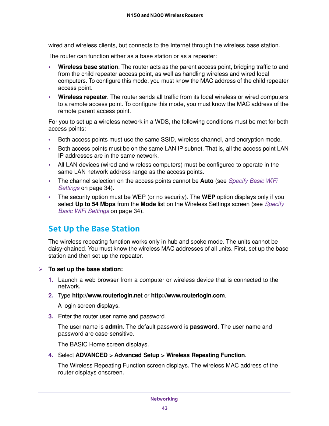 NETGEAR WNR618, WNR2020, WNR614, JWNR2010v5, JWNR2000v5, JNR1010V2 Set Up the Base Station,  To set up the base station 