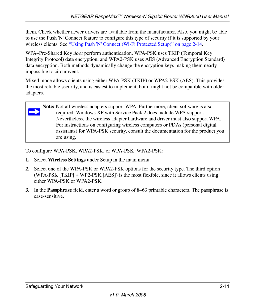 NETGEAR WNR3500 user manual V1.0, March 